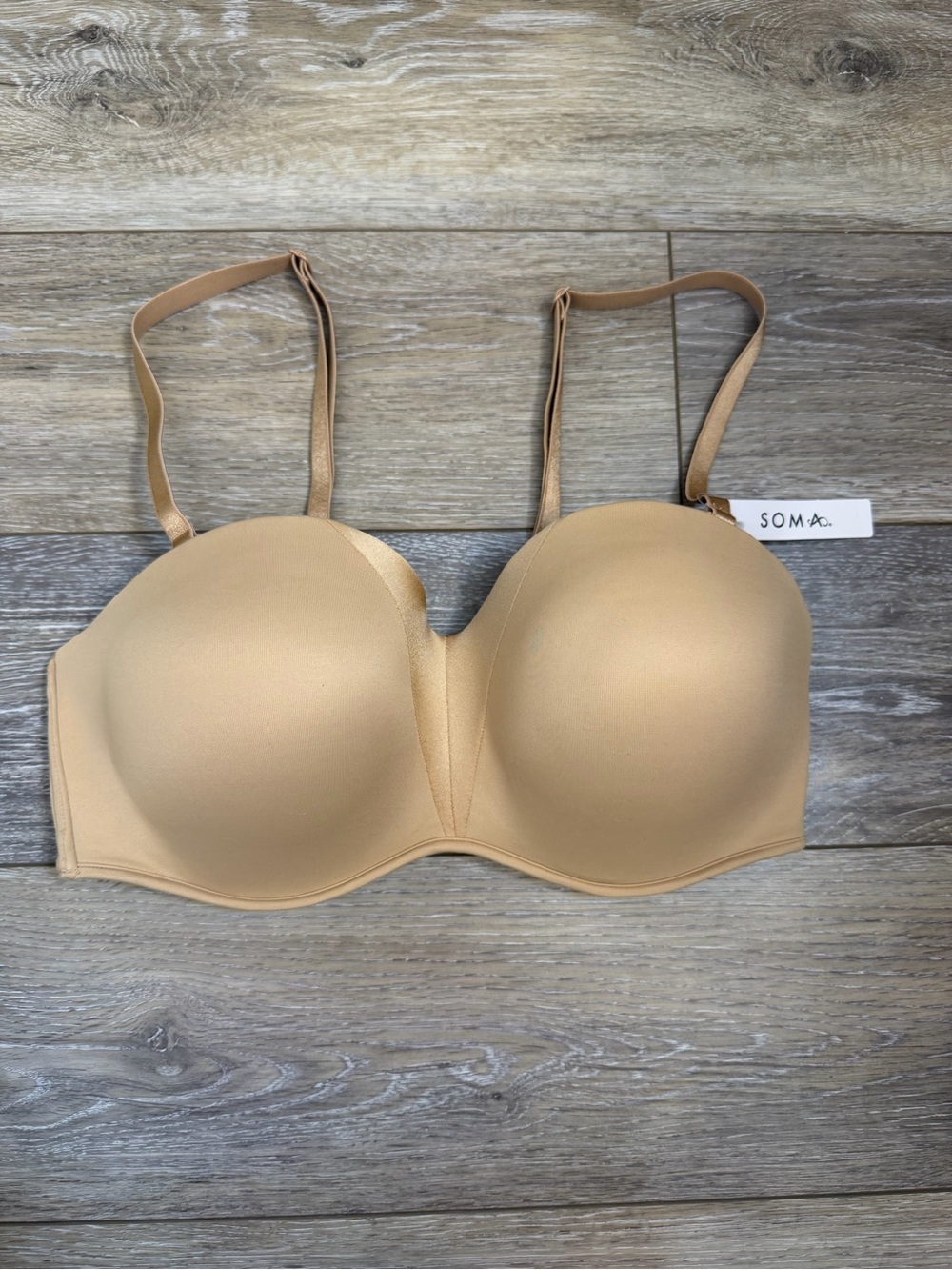 NWT SOMA Nude Convertible Strapless Push-Up Bra Sz 34D